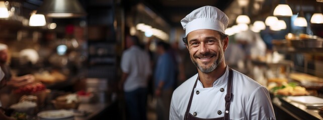 portrait of professional chef or cook - obrazy, fototapety, plakaty