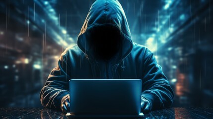hacker with abstract background of technology and computer security