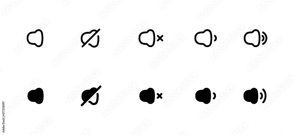 Aufkleber speaker icon set. volume icon vector. loudspeaker icon vector. mute and unmute volume sound flat vec