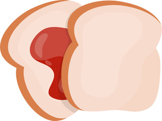 Breads with strawberry jam