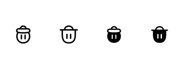 Bin Trash can icon set collection. Trash icons set. Web icon, delete button for UI and app design. Delete symbol flat style on white background - stock vector.