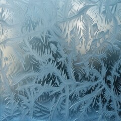 Freezing winter background of frost on window glass. Winter seasonal concept.