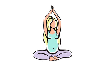 pregnant woman doing yoga