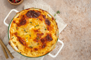potato casserole with cream, gratin dauphinois