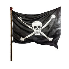 Pirate flag pirate sign icon skull and bones cheerful Roger isolated