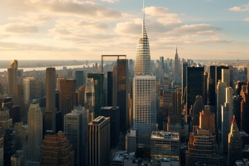 Fototapeta na wymiar aerial view of skyscrapers in new york city