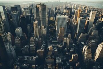 aerial view of skyscrapers in new york city
