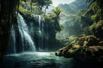 amazing waterfalls in the jungle