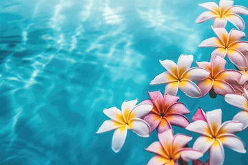 Keuken spatwand met foto Close-up view of tropical flowers in sea waterSummer tropical vacation concept. © rabbit75_fot