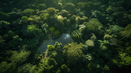 Forest jungle river water trees AI imagery
