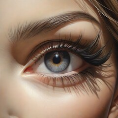 A mesmerizingly intricate portrayal of a woman's eye capturing beauty 