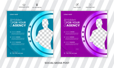 creative business digital marketing agency and creative social media post and instagram post template design.