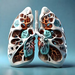 Human lungs, 3d render. medical and  Health care concept