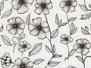 hand drawn flowers on a plain white background