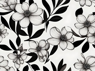 hand drawn flowers on a plain white background