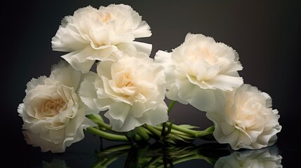 Beautiful Carnation Flowers. Marigold. Mother's Day. Valentine day concept with a copy space.