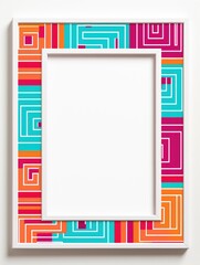 Eye-catching frame of vibrant geometric shapes with generous white space, an ideal template for graphic resources, invites, and creative designs.