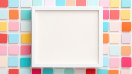 Eye-catching frame of vibrant geometric shapes with generous white space, an ideal template for graphic resources, invites, and creative designs.