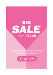 Geometric sale banner. Marketing and electronic commerce. Discounts and promotions. Template, layout and mock up. Cartoon flat vector illustration isolated on white background