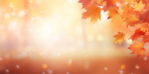 Naklejka na ściany i meble Vibrant Autumn Foliage Nature s Colorful Panorama, Generative AI