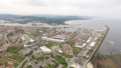Aerial Photography Shipyard of Viana do Castelo, North of Portugal.