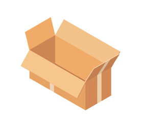 Cardboard boxes concept. Package for delivery of goods. Transportation and logistics. Graphic element for website. Cartoon isometric vector illustration isolated on white background