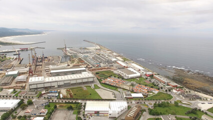 Aerial Photography Shipyard of Viana do Castelo, North of Portugal.