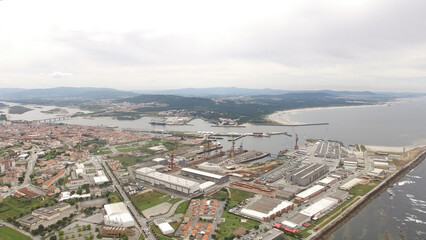 Aerial Photography Shipyard of Viana do Castelo, North of Portugal.