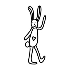 cute easter bunny in doodle style