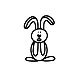 easter bunny rabbit in doodle style