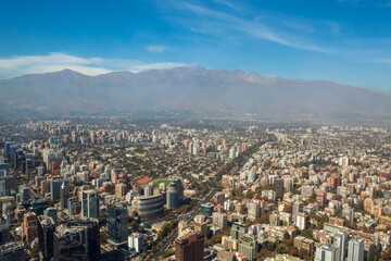 Fototapeta na wymiar aerial view of the city Santiago Chile