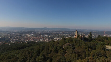 Aerial Photography Sanctuary of Penha Natural Park. Guimar&atilde;es, Portugal