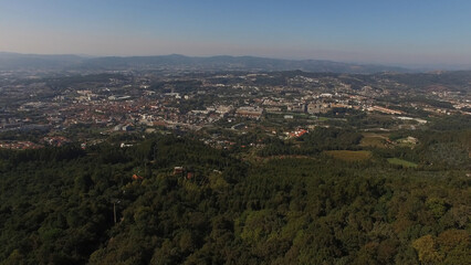 Aerial photography view of the city of Guimaraes in Portugal 