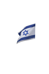 Israel national flag isolated on white background.