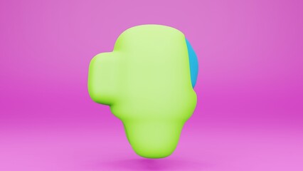 3D render Game Among Us. green body 