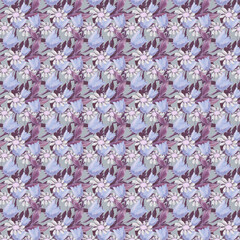 Pattern of tulips and daisies on a gray background...Seamless floral pattern, lilac tulips, white daisies on a gray background. 