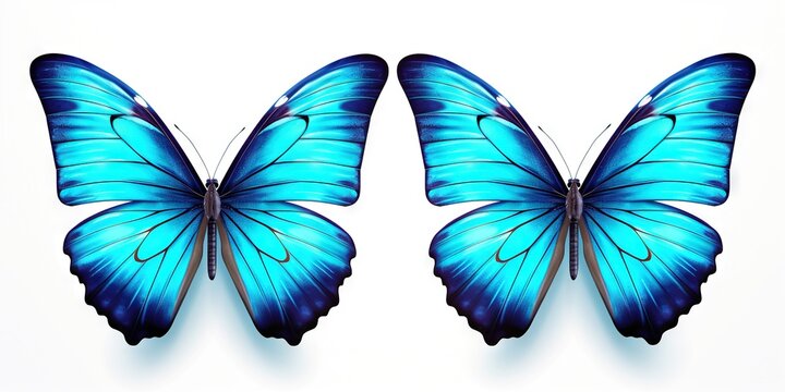 Enchanting Flight  Exquisite Blue Tropical Butterflies, Generative AI