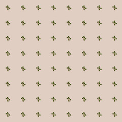 Sprigs of green coriander, pattern..Green coriander pattern on beige background