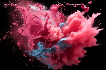 Abstract Powder Explosion on Solid Background. Dynamic Burst of Color for Creative Projects