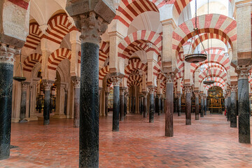 Interior of The Cathedral and former Great Mosque, Andalusia, Cordoba, Spain - obrazy, fototapety, plakaty