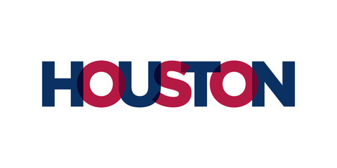 Houston, Texas, USA typography slogan design. America logo with graphic city lettering for print and web.