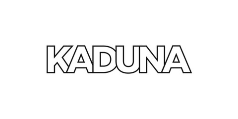 Fototapeta premium Kaduna in the Nigeria emblem. The design features a geometric style, vector illustration with bold typography in a modern font. The graphic slogan lettering.
