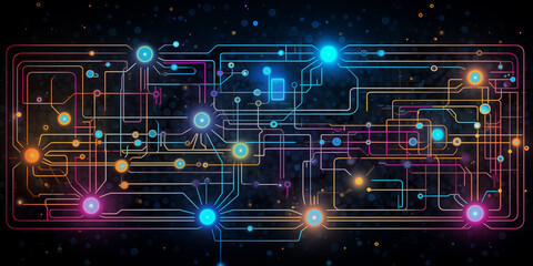 Futuristic Digital Circuitry: Illuminated Pathways of Artificial Intelligence