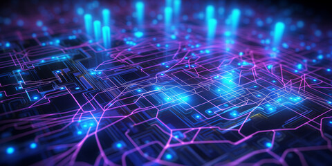 Futuristic Network of Illuminated Circuits: Artificial Intelligence in Motion