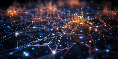 Futuristic Organic Tech Landscape: Artificial Intelligence Network