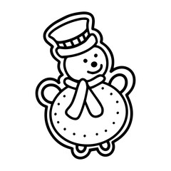snowman cookie doodle style
