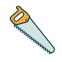 Hand saw icon. Hand tool icon in flat design. Vector illustration