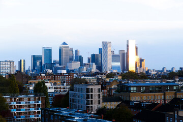 Canary Wharf skyline during the day