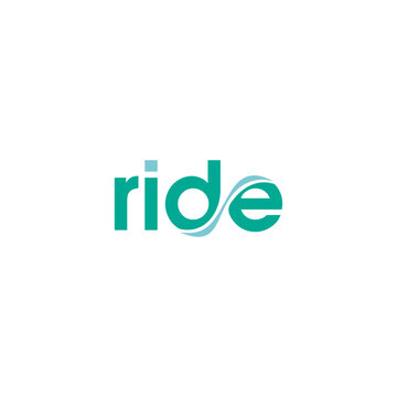 Ride typography name company logo design brand identity icon editable template vector royalty free images