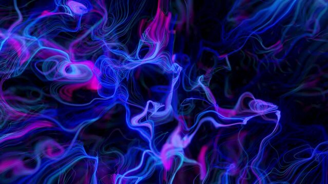 Inside glowing plasma energy field. Close up on swirling blue and purple energy waves.